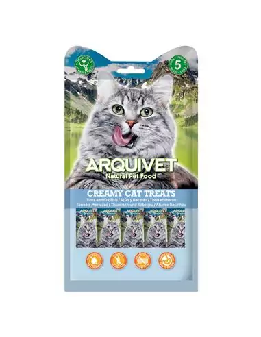 Snack cremoso sin cereales de Atún y Bacalao (bolsa 5 sobres de 14 g)